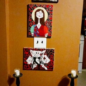 Sally and Jack Skellington drawings